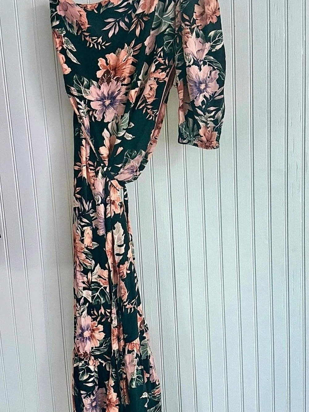 L*Space Floral One Shoulder Dress in Black & Pink Size 6